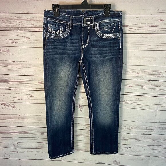 Vigoss Denim - Vigoss Capri Jeans Women's Size 8 (30 x 25) The Dublin High Rise Dark Wash